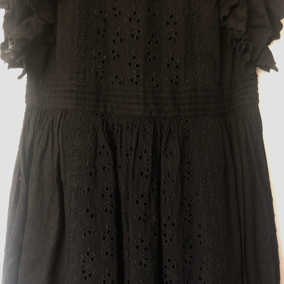 Ulla Johnson Black Embroidered Bea Midi Dress NWT - Picture 7 of 11